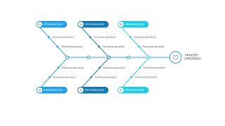 蓝色鱼骨图PPT图表-8