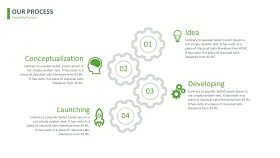 绿色简约线条PPT图表-13