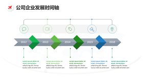 简约公司企业发展时间轴图表设计PPT模板-17