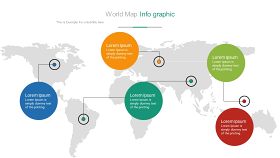 彩色世界地图PPT图表-3