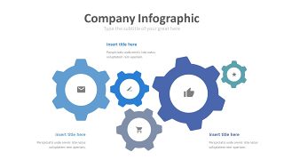 蓝色齿轮商务PPT图表-5