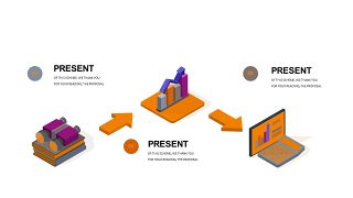 橘灰配色商务PPT图表-17