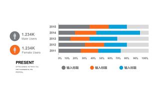 橙色简约通用PPT图表-13