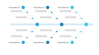 蓝色鱼骨图PPT图表-16