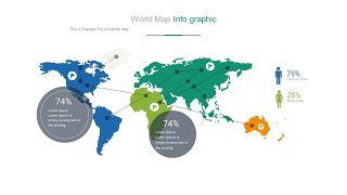 彩色世界地图PPT图表-2