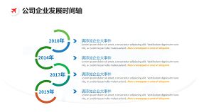 简约公司企业发展时间轴图表设计PPT模板-7