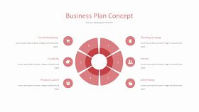 粉红色并列关系PPT图表-13