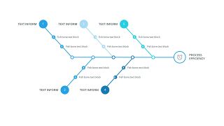 蓝色鱼骨图PPT图表-4