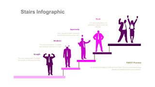 紫色台阶商务PPT图表-17