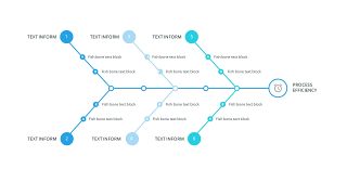 蓝色鱼骨图PPT图表-5
