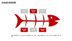 红色鱼骨图和甘特图PPT图表-12