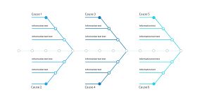 蓝色鱼骨图PPT图表-17