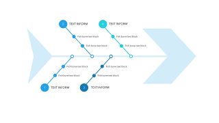 蓝色鱼骨图PPT图表-13