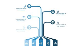 浅蓝色五项并列关系PPT图表-13