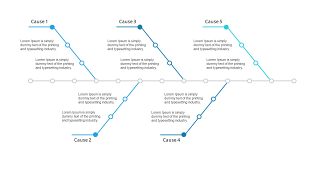 蓝色鱼骨图PPT图表-18