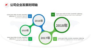 简约公司企业发展时间轴图表设计PPT模板-9