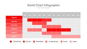 红色鱼骨图和甘特图PPT图表-24