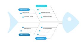 蓝色鱼骨图PPT图表-24