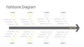 黄灰色鱼骨流程图PPT图表-7