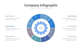 蓝色齿轮商务PPT图表-11