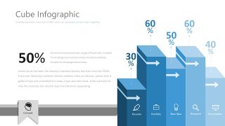 浅蓝色五项并列关系PPT图表-17