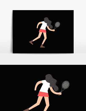 男孩网球插画设计