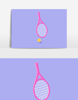 手绘卡通网球元素