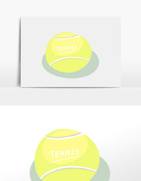 黄色网球插画元素