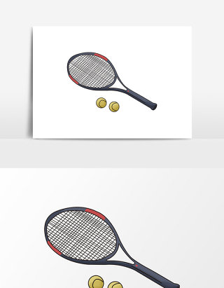 简单网球球拍元素