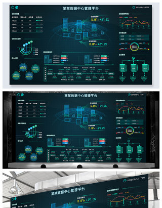 原创科技可视化信息数据监控大屏背景模板-版权可商用