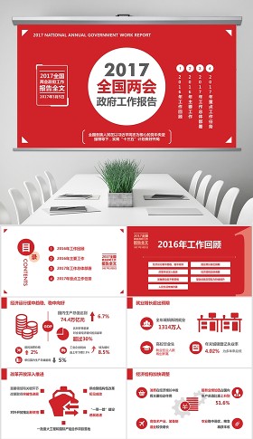 2017全国两会政府工作报告全文ppt