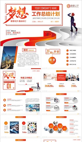 年终总结工作汇报告新年计划PPT模板下载
