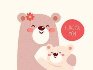 拥抱的母子熊