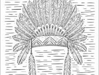 手绘矢量印度帽子插画