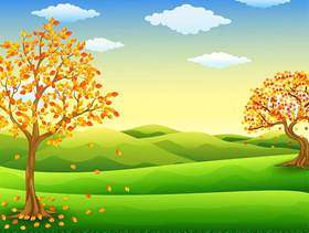 导航秋天树的例证与落的叶子的