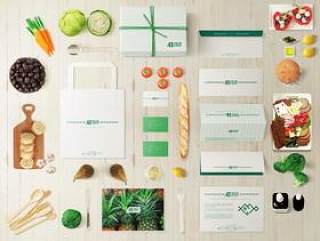 清新有机食物蔬菜农产品食品超市品牌VI提案样机模型PSD素材