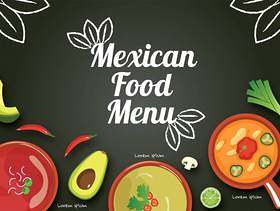 墨西哥食物菜单矢量设计