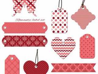 Decorative cut out stickers set isolated on white.
