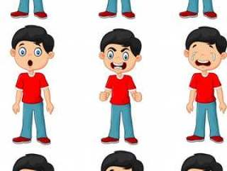 Little boy in various expression