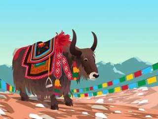 西藏牦牛矢量