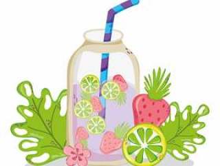 Delicious summer juice cartoon