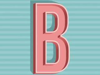 3D老式字母B排版矢量