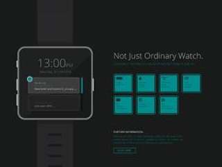 智能手表应用零件广告模板