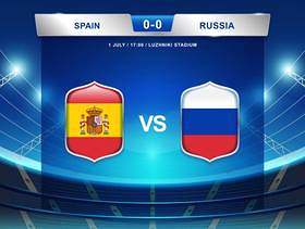 2018年西班牙队与俄罗斯足球队的比赛广播