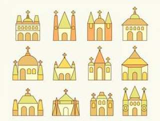 修道院和教会向量