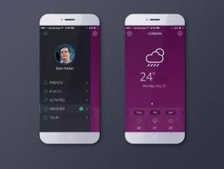 iOS 8 Weather App psd