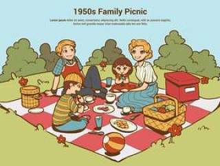 20世纪50年代家庭野餐