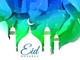伊斯兰教的eid节日贺卡设计与抽象背景