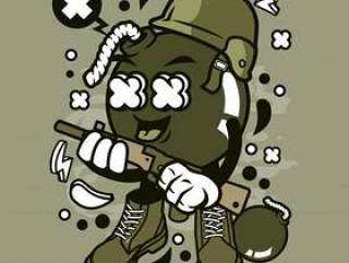 Soldier Bomb Cartoon