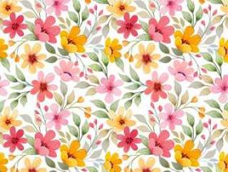Colorful flowers seamless pattern vector design.